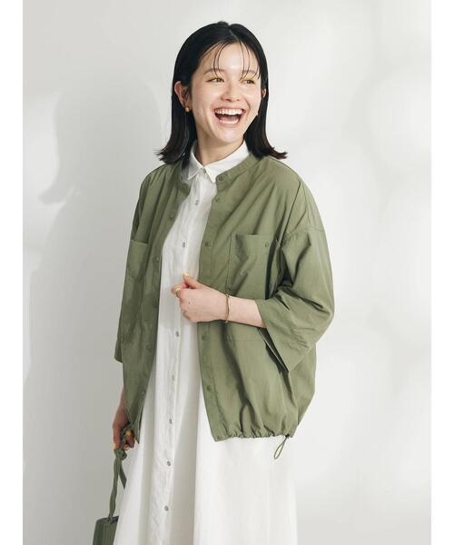 CRAFT STANDARD BOUTIQUE(クラフトスタンダードブティック)の「BIGポケットナイロンブラウス(シャツ/ブラウス・レディース・カーキ/オフホワイト/チャコールグレー・FREE)」の8枚目の写真