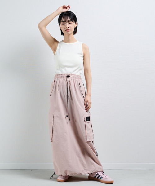 MERLOT（メルロー）の「ナイロンドロストラインスカート（スカート・レディース・ホワイト/ピンク・FREE）」の11枚目の写真