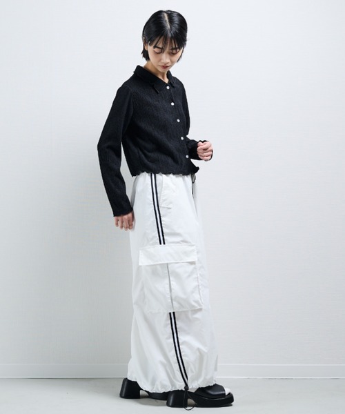 MERLOT（メルロー）の「ナイロンドロストラインスカート（スカート・レディース・ホワイト/ピンク・FREE）」の21枚目の写真