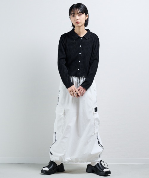 MERLOT（メルロー）の「ナイロンドロストラインスカート（スカート・レディース・ホワイト/ピンク・FREE）」の22枚目の写真