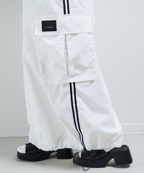 MERLOT（メルロー）の「ナイロンドロストラインスカート（スカート・レディース・ホワイト/ピンク・FREE）」の5枚目の写真