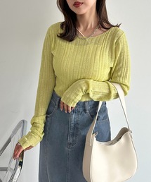 apres jour mignon | フィンガーホール付きラメシアーニット【ZOZOTOWN限定アイテム】(ニット/セーター)