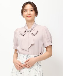 ■2024春夏新作■ボウタイ半袖ブラウス/MM428105