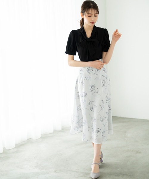 MISCH MASCH(ミッシュマッシュ)の「■2024春夏新作■ボウタイ半袖ブラウス/MM428105(シャツ/ブラウス・レディース・ブラック/ホワイト/ベージュ/ライトブルー・フリ-)」の5枚目の写真