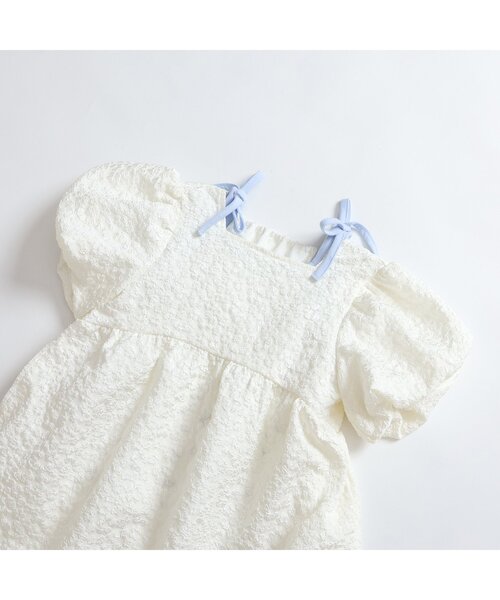 apres les cours（アプレレクール）の「ショルダーリボンタンクトップ（タンクトップ・キッズ・サックスブルー/その他3・100/110/120/80/130/90）」の6枚目の写真