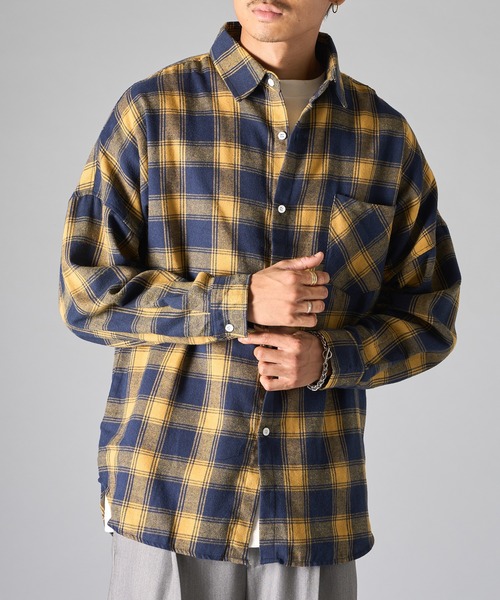 SETUP7（セットアップセブン）の「【SETUP7】3シーズンライトネルチェックシャツ 　オンブレチャックシャツ　SCCH342（シャツ/ブラウス・メンズ・イエロー/グリーン/ブラック・FREE）」の17枚目の写真