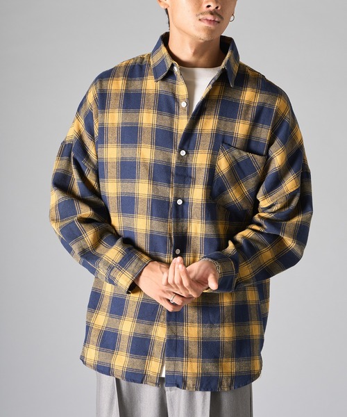 SETUP7（セットアップセブン）の「【SETUP7】3シーズンライトネルチェックシャツ 　オンブレチャックシャツ　SCCH342（シャツ/ブラウス・メンズ・イエロー/グリーン/ブラック・FREE）」の18枚目の写真