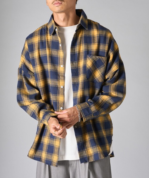 SETUP7（セットアップセブン）の「【SETUP7】3シーズンライトネルチェックシャツ 　オンブレチャックシャツ　SCCH342（シャツ/ブラウス・メンズ・イエロー/グリーン/ブラック・FREE）」の15枚目の写真