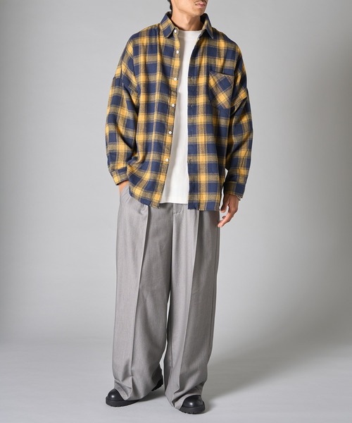 SETUP7（セットアップセブン）の「【SETUP7】3シーズンライトネルチェックシャツ 　オンブレチャックシャツ　SCCH342（シャツ/ブラウス・メンズ・イエロー/グリーン/ブラック・FREE）」の19枚目の写真