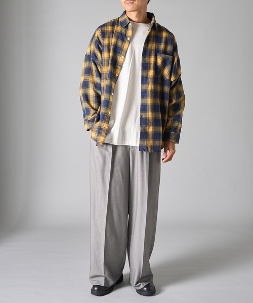 SETUP7（セットアップセブン）の「【SETUP7】3シーズンライトネルチェックシャツ 　オンブレチャックシャツ　SCCH342（シャツ/ブラウス・メンズ・イエロー/グリーン/ブラック・FREE）」の20枚目の写真