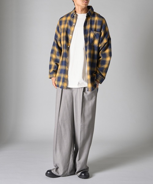 SETUP7（セットアップセブン）の「【SETUP7】3シーズンライトネルチェックシャツ 　オンブレチャックシャツ　SCCH342（シャツ/ブラウス・メンズ・イエロー/グリーン/ブラック・FREE）」の21枚目の写真