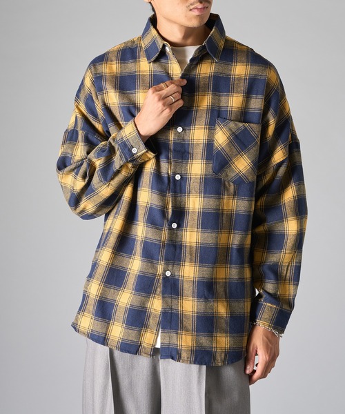 SETUP7（セットアップセブン）の「【SETUP7】3シーズンライトネルチェックシャツ 　オンブレチャックシャツ　SCCH342（シャツ/ブラウス・メンズ・イエロー/グリーン/ブラック・FREE）」の16枚目の写真