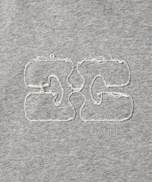 GANNI(ガニー)の「Isoli Cropped Oversized Hoodie(パーカー・レディース・グレー・L/XL/S/M/XXS/XS)」の4枚目の写真