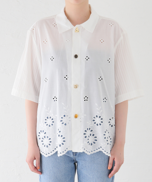 REJINA PYO（レジーナピョウ）の「【REJINA PYO /レジーナ・ピョウ】Marty Shirt（シャツ/ブラウス・レディース・ホワイト×ホワイト・MEDIUM）」の2枚目の写真