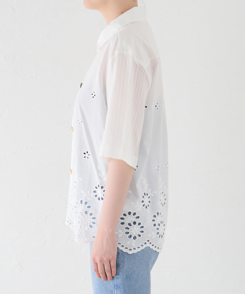 REJINA PYO（レジーナピョウ）の「【REJINA PYO /レジーナ・ピョウ】Marty Shirt（シャツ/ブラウス・レディース・ホワイト×ホワイト・MEDIUM）」の5枚目の写真