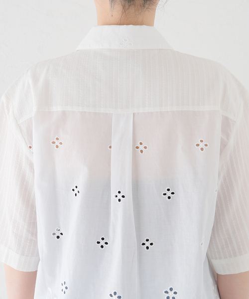 REJINA PYO（レジーナピョウ）の「【REJINA PYO /レジーナ・ピョウ】Marty Shirt（シャツ/ブラウス・レディース・ホワイト×ホワイト・MEDIUM）」の8枚目の写真