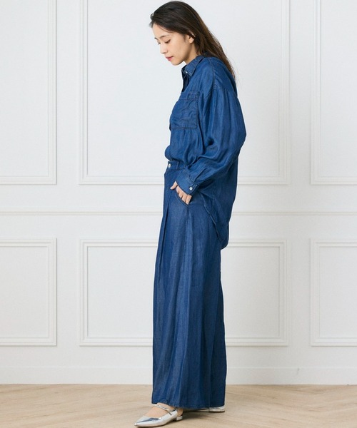 INED CLARO(イネドクラロ)の「再生繊維セルロースデニムシャツ【セットアップ対応】(シャツ/ブラウス・レディース・グレー/インディゴブルー・フリー)」の19枚目の写真