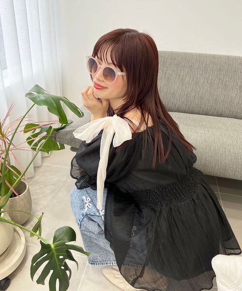 MAJESTIC LEGON（マジェスティックレゴン）の「あか抜けグラス（メガネ・レディース・ブラック/A/ピンク・FREE）」の3枚目の写真