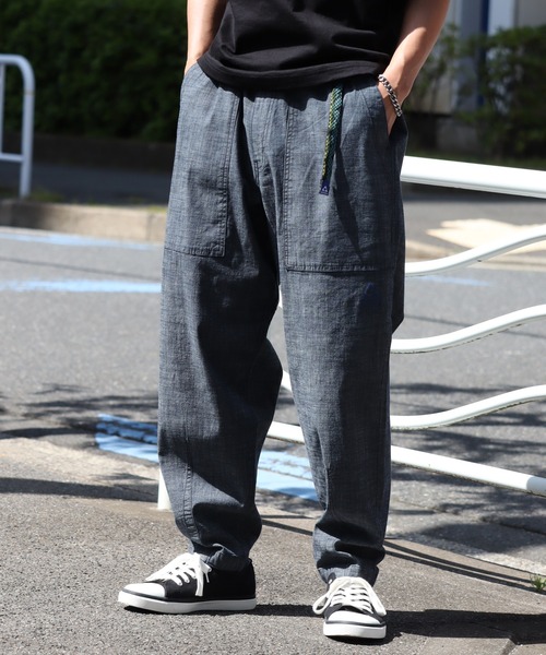 GERRY（ジェリー）の「【GERRY/ジェリー】シャンブレー・ポプリン バルーン ルーズベイカーパンツ（カーゴパンツ・メンズ・ブラック/ライトブルー/オリーブ/ベージュ/ネイビー・M/L/LL/S）」の5枚目の写真