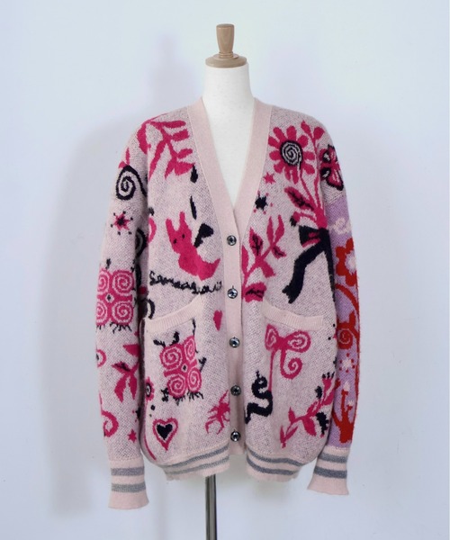 rurumu:（ルルムウ）の「rurumu:/ルルムウ/Ainsel JQ mohair knit cardigan（カーディガン/ボレロ・レディース・アイボリー/ピンク/ブラック・FREE）」の3枚目の写真