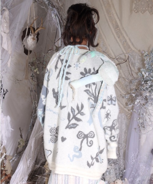 rurumu:（ルルムウ）の「rurumu:/ルルムウ/Ainsel JQ mohair knit cardigan（カーディガン/ボレロ・レディース・アイボリー/ピンク/ブラック・FREE）」の5枚目の写真