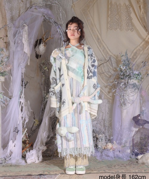 rurumu:（ルルムウ）の「rurumu:/ルルムウ/Ainsel JQ mohair knit cardigan（カーディガン/ボレロ・レディース・アイボリー/ピンク/ブラック・FREE）」の7枚目の写真