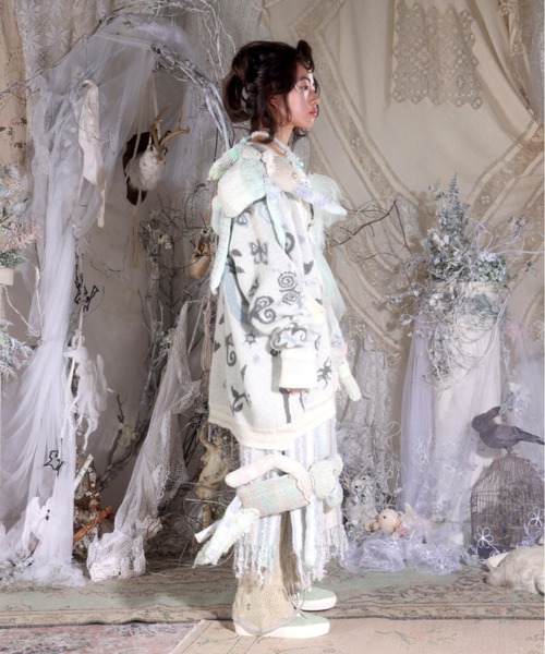 rurumu:（ルルムウ）の「rurumu:/ルルムウ/Ainsel JQ mohair knit cardigan（カーディガン/ボレロ・レディース・アイボリー/ピンク/ブラック・FREE）」の8枚目の写真