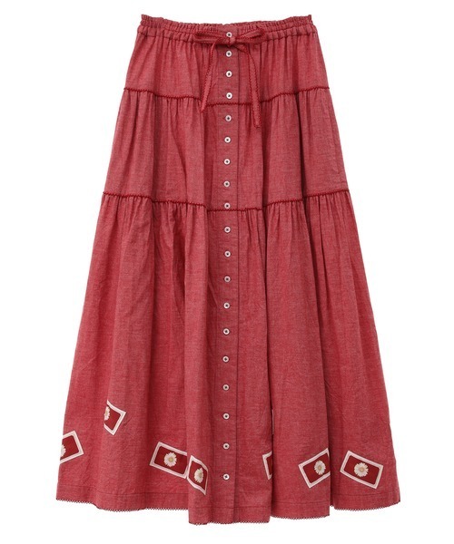 ひな菊ワッペン使いダンガリースカート（スカート）｜PINK HOUSE  