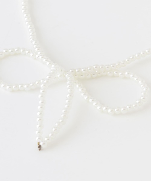 URBAN RESEARCH Sonny Label（アーバンリサーチサニーレーベル）の「ビーズリボンネックレス（ネックレス・レディース・ブラック/ホワイト・ONE）」の8枚目の写真