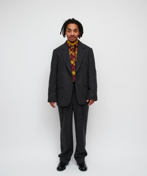 DIGAWEL（ディガウェル）の「In tuck Pants（スラックス・メンズ・チャコール・2）」の3枚目の写真