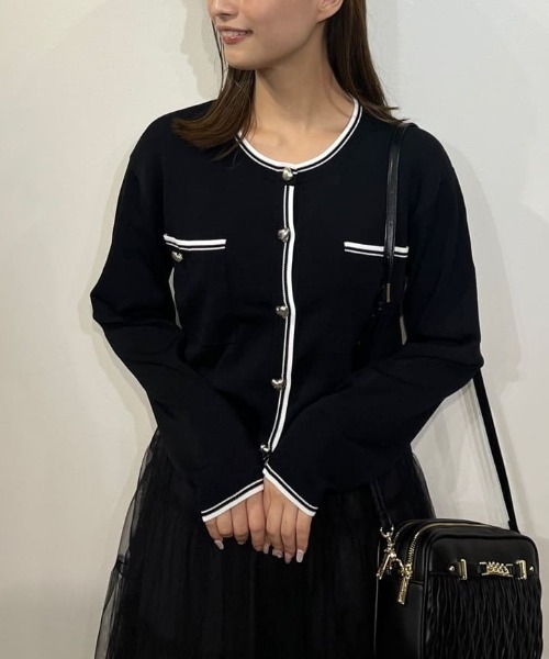 JILL by JILL STUART(ジルバイジルスチュアート)の「◇バリエーションハートメタルUVカーデ(ニット/セーター・レディース・ホワイト系その他/ブラック系その他/ホワイト系その他2/グレー系その他・FREE)」の3枚目の写真