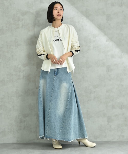 INTERPLANET（インタープラネット）の「ノーカラーバックヨーク切替シャツ（シャツ/ブラウス・レディース・オフホワイト/ブルー/アイボリー・FREE）」の9枚目の写真