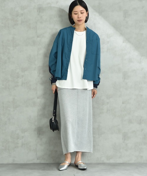 INTERPLANET（インタープラネット）の「ノーカラーバックヨーク切替シャツ（シャツ/ブラウス・レディース・オフホワイト/ブルー/アイボリー・FREE）」の14枚目の写真