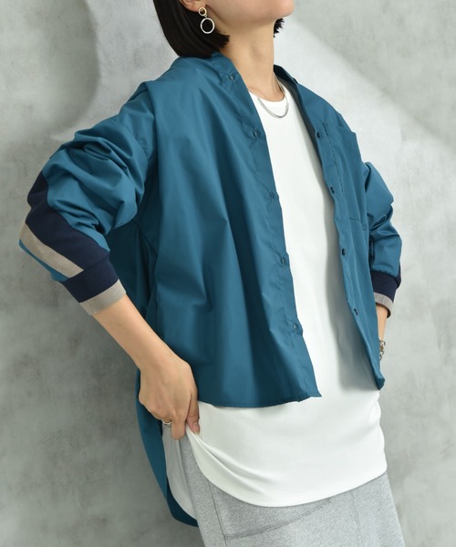 INTERPLANET（インタープラネット）の「ノーカラーバックヨーク切替シャツ（シャツ/ブラウス・レディース・オフホワイト/ブルー/アイボリー・FREE）」の20枚目の写真