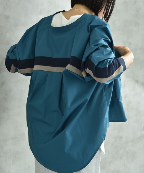 INTERPLANET（インタープラネット）の「ノーカラーバックヨーク切替シャツ（シャツ/ブラウス・レディース・オフホワイト/ブルー/アイボリー・FREE）」の21枚目の写真