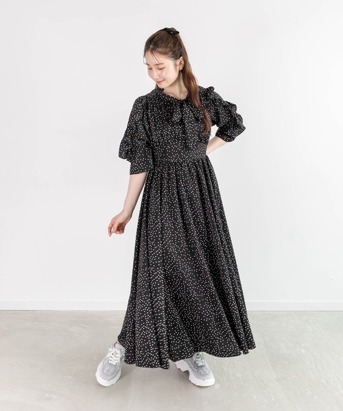 【セール】リボンボウタイフリルシフォンワンピース（ワンピース）｜RANDA（ランダ） 6,776円