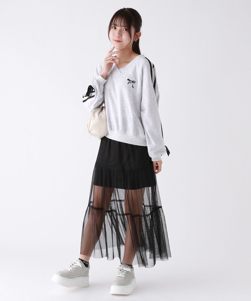 repipi armario（レピピ アルマリオ）の「2WAYチュールスカート（スカート・キッズ・ブラック/アイボリー系/ブラック系・SMALL/MEDIUM/LARGE）」の6枚目の写真