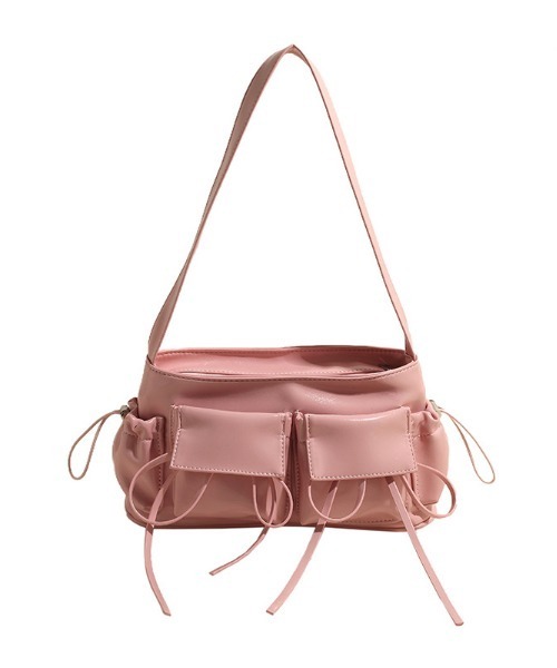 gossip!ロサンゼルス(ゴシップロサンゼルス)の「Y2K リボン 4ポケットワンショルダーBAG(ショルダーバッグ・レディース・ピンク/オフホワイト/シルバー/ブラック/ワイン・FREE)」の8枚目の写真