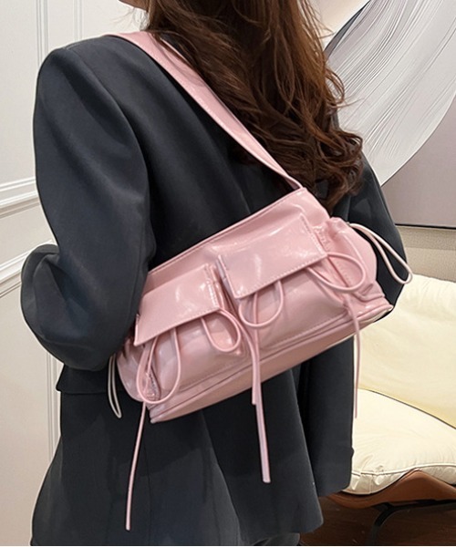 gossip!ロサンゼルス(ゴシップロサンゼルス)の「Y2K リボン 4ポケットワンショルダーBAG(ショルダーバッグ・レディース・ピンク/オフホワイト/シルバー/ブラック/ワイン・FREE)」の20枚目の写真