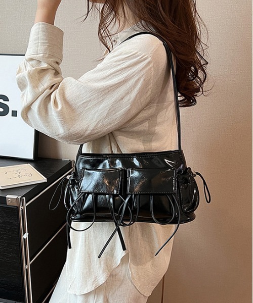 gossip!ロサンゼルス(ゴシップロサンゼルス)の「Y2K リボン 4ポケットワンショルダーBAG(ショルダーバッグ・レディース・ピンク/オフホワイト/シルバー/ブラック/ワイン・FREE)」の22枚目の写真