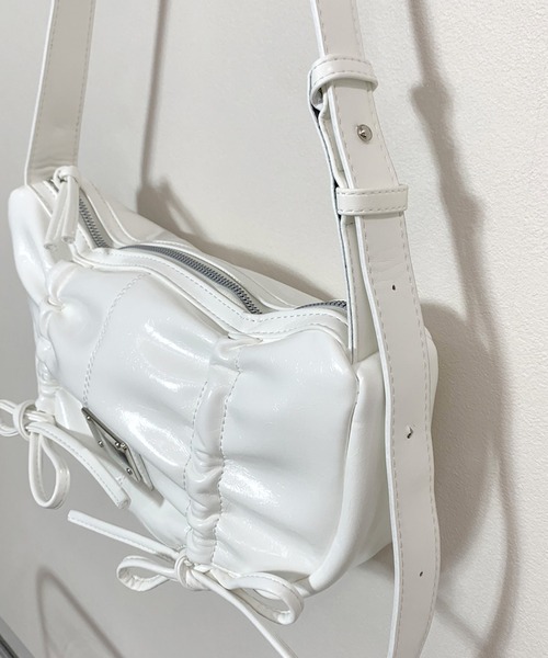 non-hedge（ノンヘッジ）の「リボンギャザーショルダーバッグ（ショルダーバッグ・レディース・ブラック/ホワイト・FREE）」の18枚目の写真
