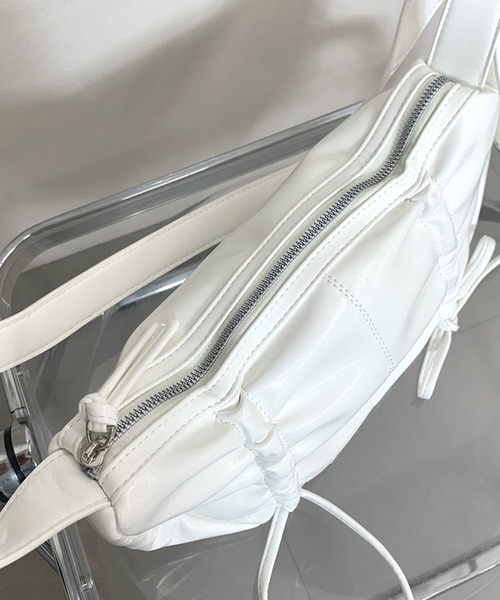 non-hedge（ノンヘッジ）の「リボンギャザーショルダーバッグ（ショルダーバッグ・レディース・ブラック/ホワイト・FREE）」の16枚目の写真