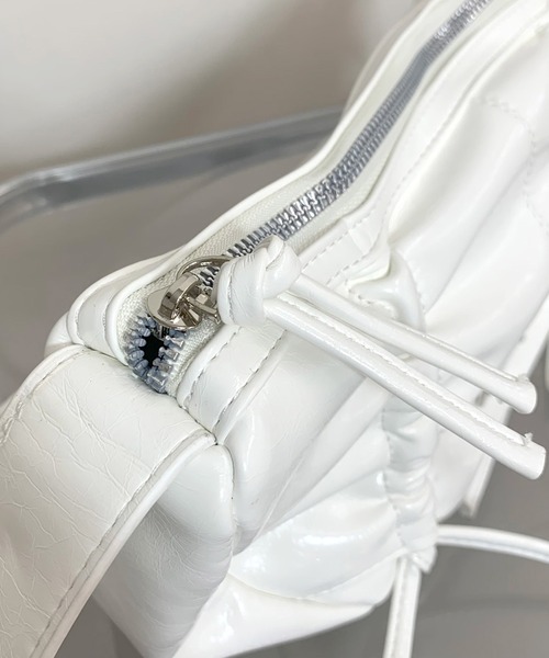 non-hedge（ノンヘッジ）の「リボンギャザーショルダーバッグ（ショルダーバッグ・レディース・ブラック/ホワイト・FREE）」の12枚目の写真