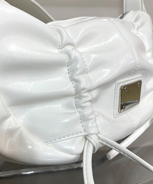 non-hedge（ノンヘッジ）の「リボンギャザーショルダーバッグ（ショルダーバッグ・レディース・ブラック/ホワイト・FREE）」の11枚目の写真