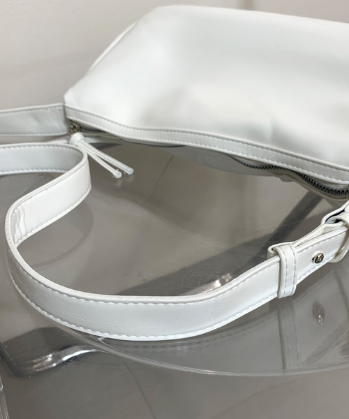 non-hedge（ノンヘッジ）の「リボンギャザーショルダーバッグ（ショルダーバッグ・レディース・ブラック/ホワイト・FREE）」の8枚目の写真