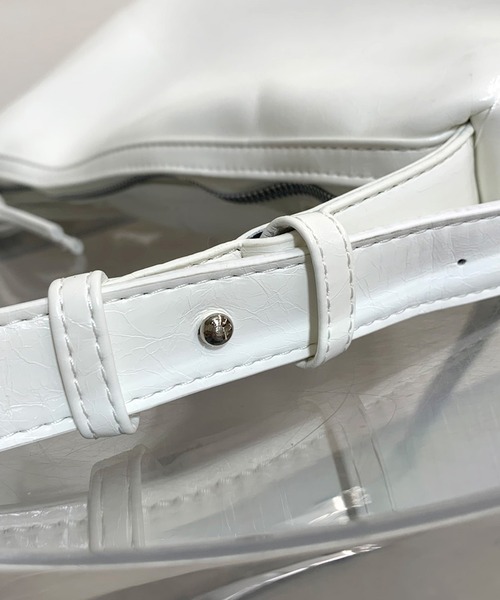 non-hedge（ノンヘッジ）の「リボンギャザーショルダーバッグ（ショルダーバッグ・レディース・ブラック/ホワイト・FREE）」の7枚目の写真