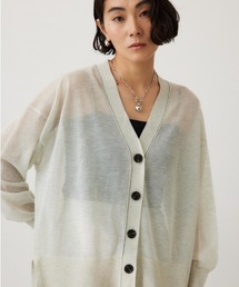 配色ラインシアーカーディガン