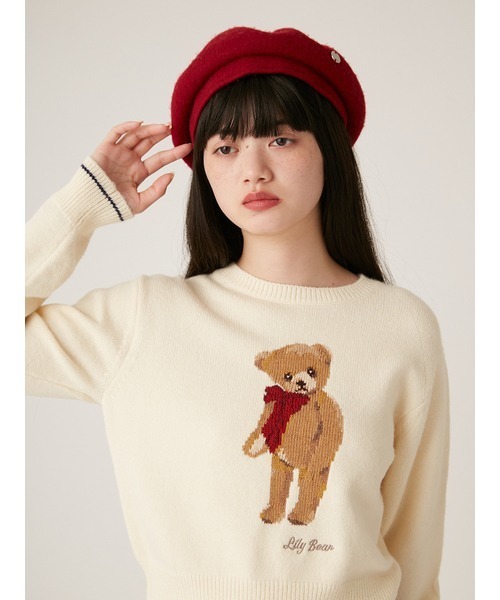 LILY BROWN（リリーブラウン）の「ベレー帽（ハンチング/ベレー帽・レディース・グレー/レッド/ブラック・FREE）」の10枚目の写真