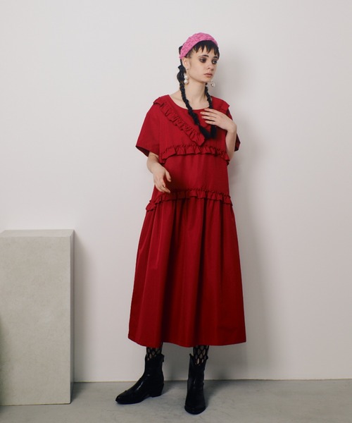 manana suerte（マニャーナスエルテ）の「デザインフリルワンピース