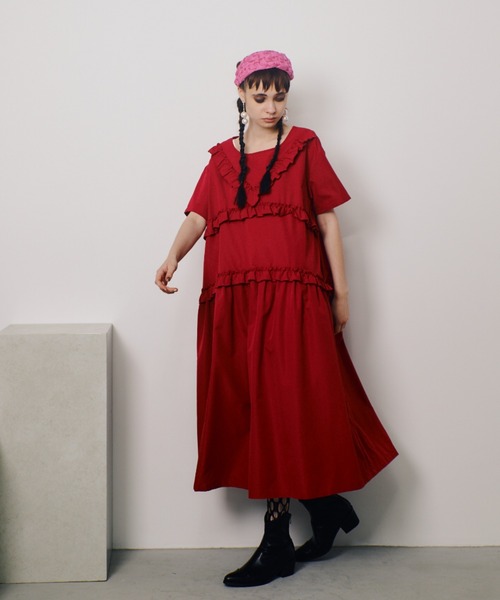 manana suerte（マニャーナスエルテ）の「デザインフリルワンピース